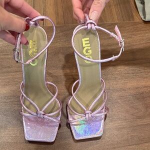 EGO Iridescent Pink Strappy Heels